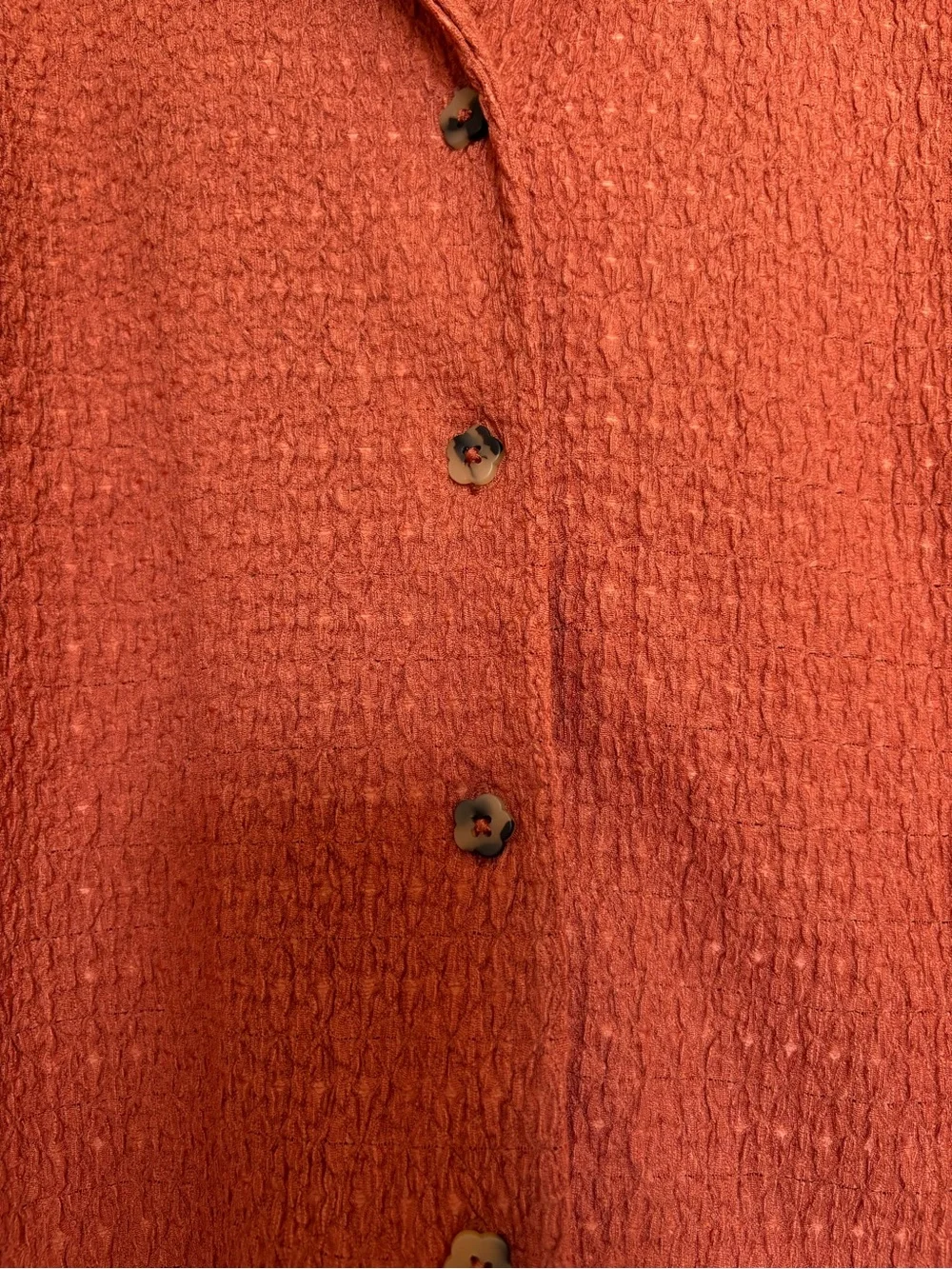 Madewell Rust Textured Short-Sleeve Button-Up - Picture 2 of 4